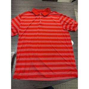 Nike Golf Dri-FIT Polo Shirt Red Striped Tour Performance Men's XL Athletic